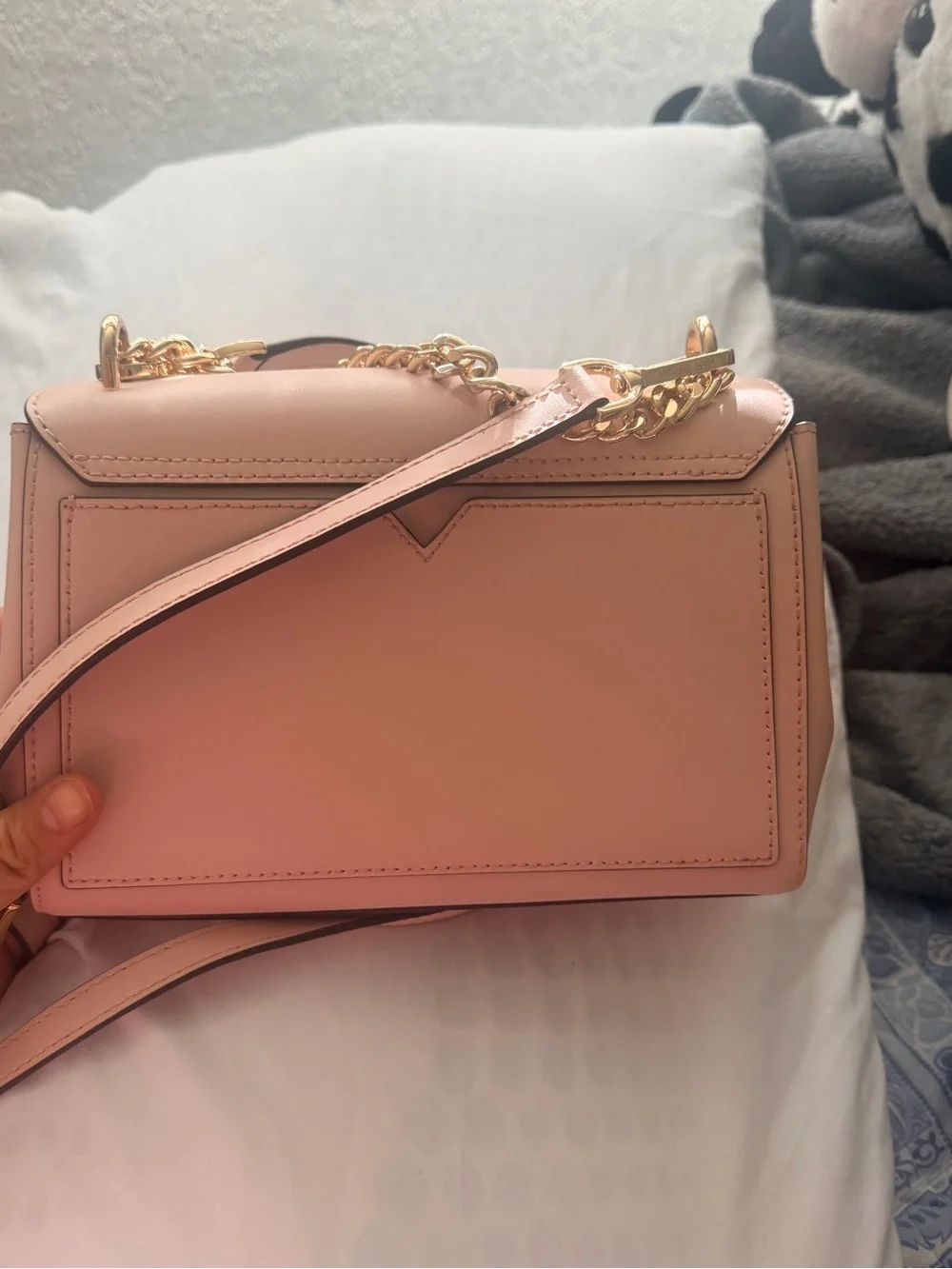 Michael Kors Pale Pink Leather Crossbody with Gold Hardware